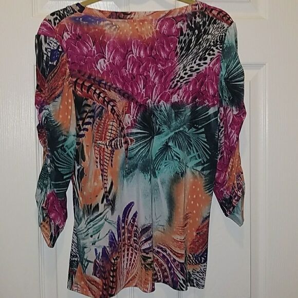 Complements by Erin London printed top Sz L NWOT - Picture 5 of 5